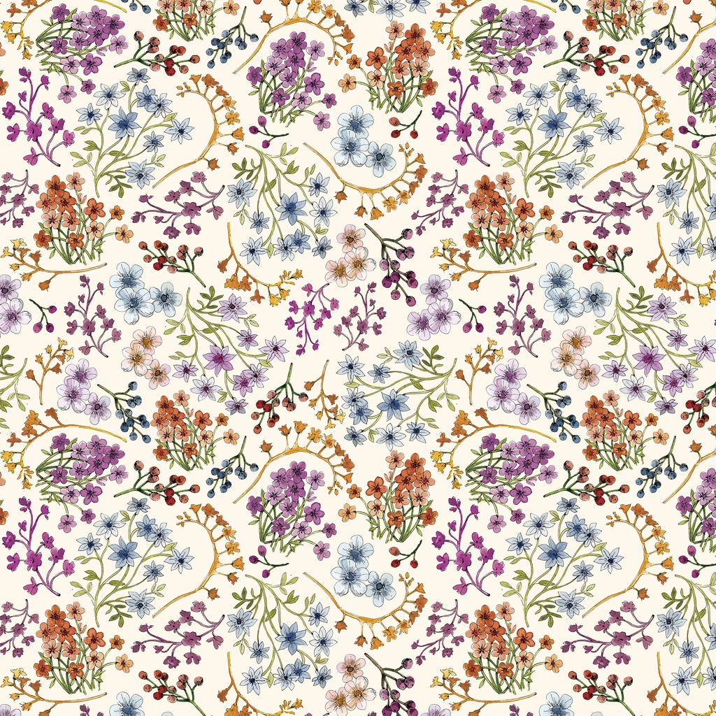 W175-006-043 / Small Floral-Cream