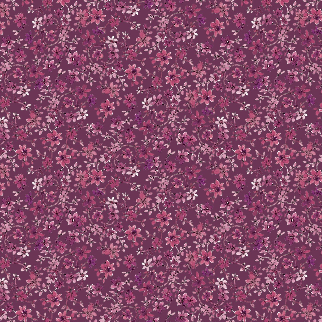 W175-007-440 / Tonal Floral-Plum