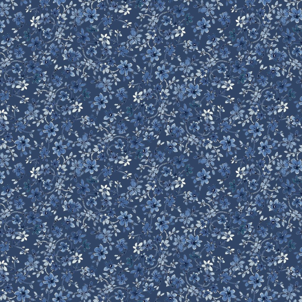 [W175-007-550] W175-007-550 / Tonal Floral-Denim