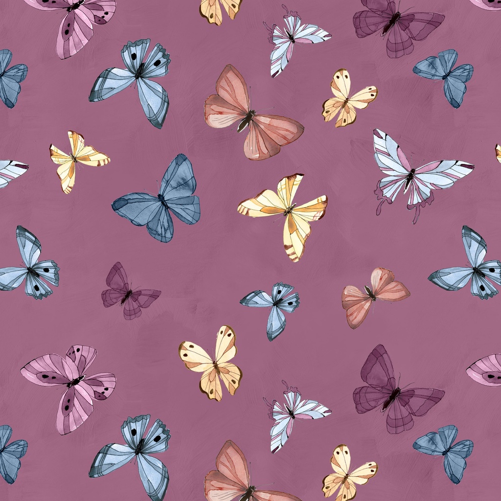 [W175-008-445] W175-008-445 / Butterflies-Plum