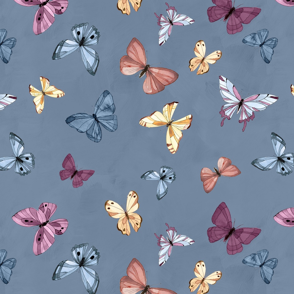 [W175-008-545] W175-008-545 / Butterflies-Denim