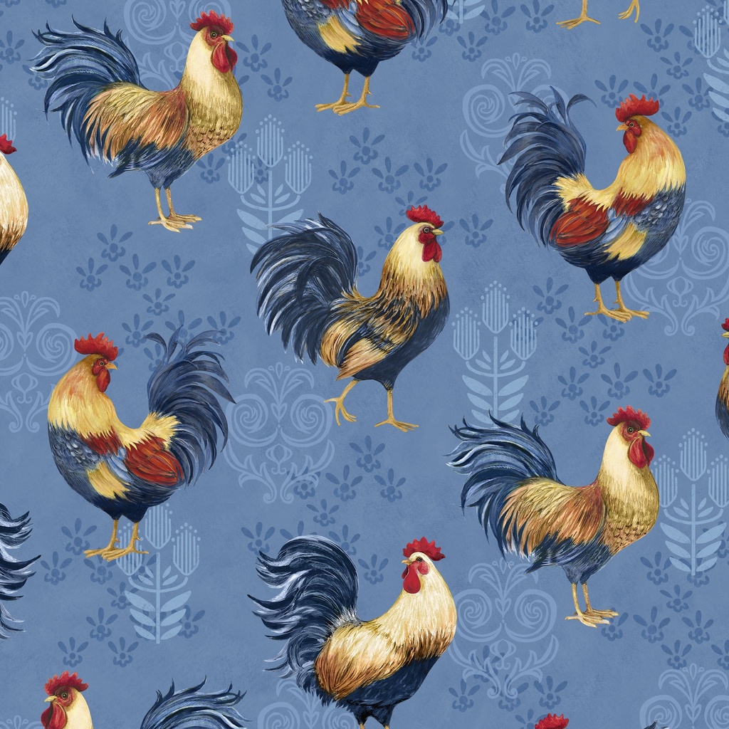 [W105-042-552] W105-042-552 / Roosters-Blue