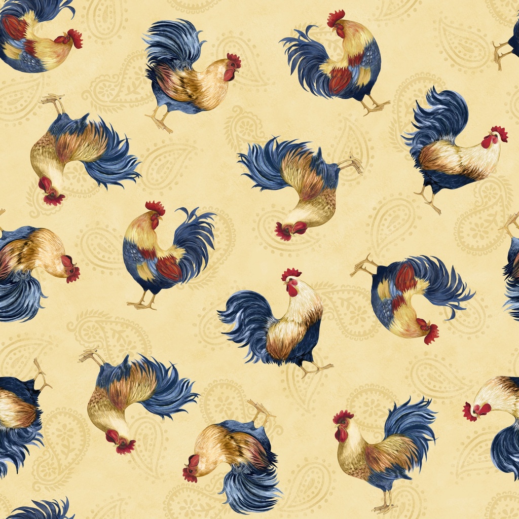 [W105-043-252] W105-043-252 / Tossed Roosters-Golden