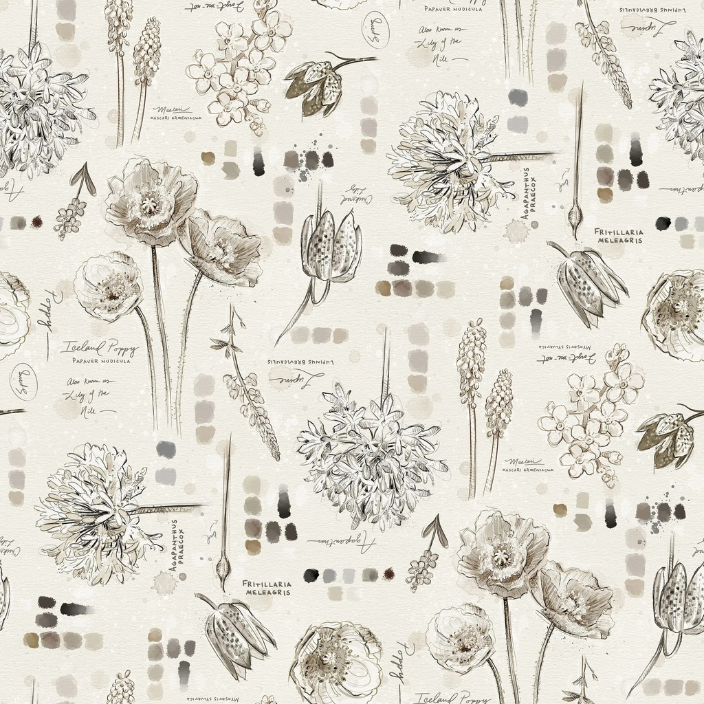[WB-W115-017-007] WB-W115-017-007 / Floral Journal-Cream