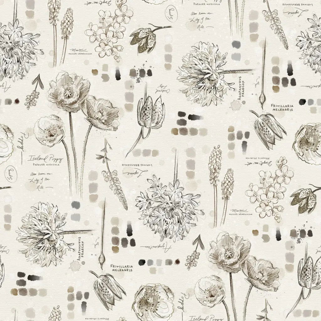 [WB-W115-017-007] WB-W115-017-007 / Floral Journal-Cream