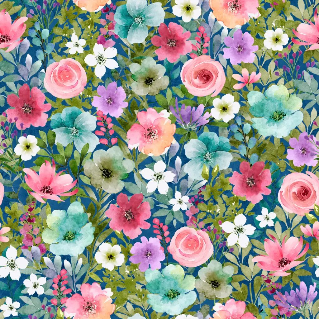 [WB-W110-015-519] WB-W110-015-519 / Packed Floral-Navy