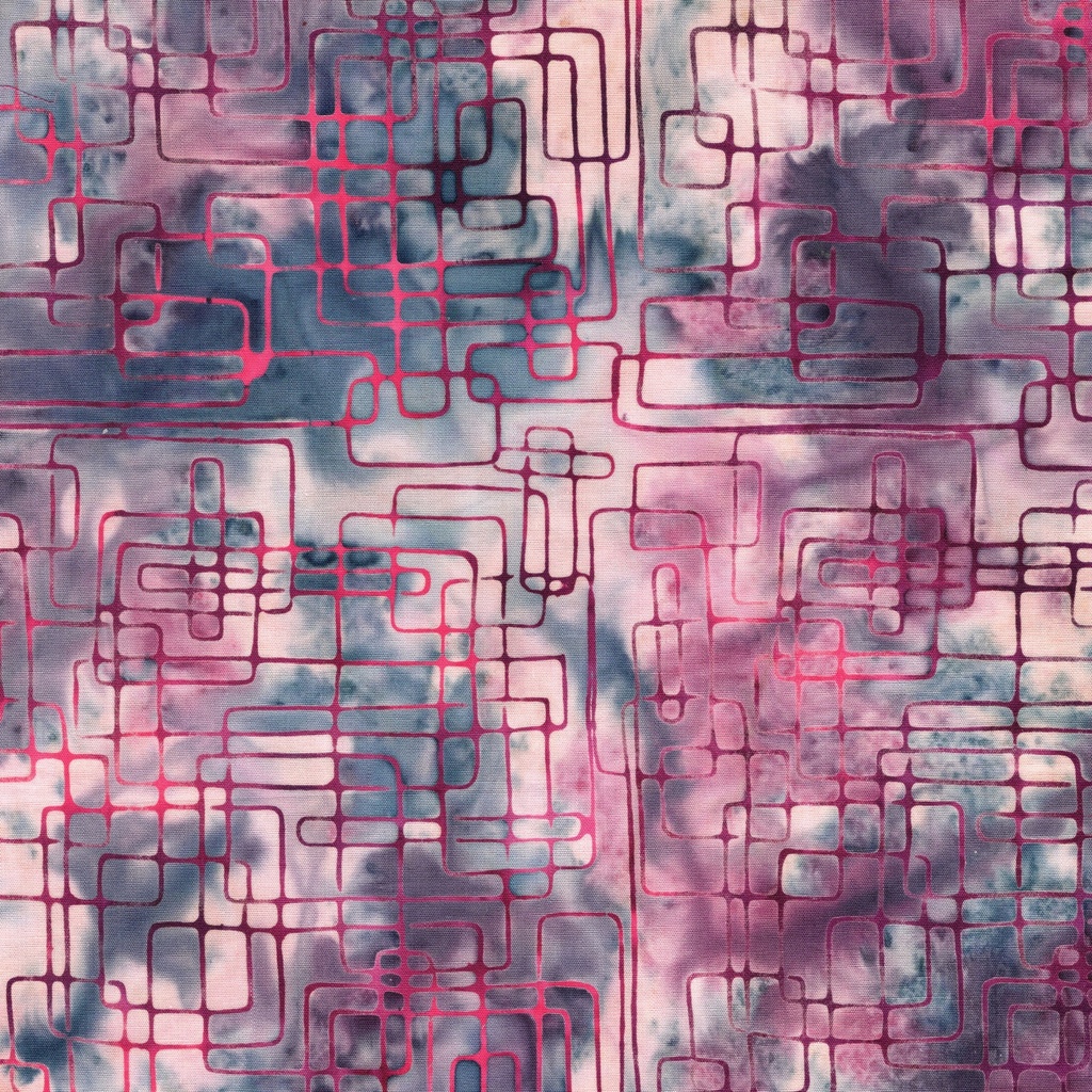[122678844] 122678844 / Squares on Point Multi Blue Pink Cream