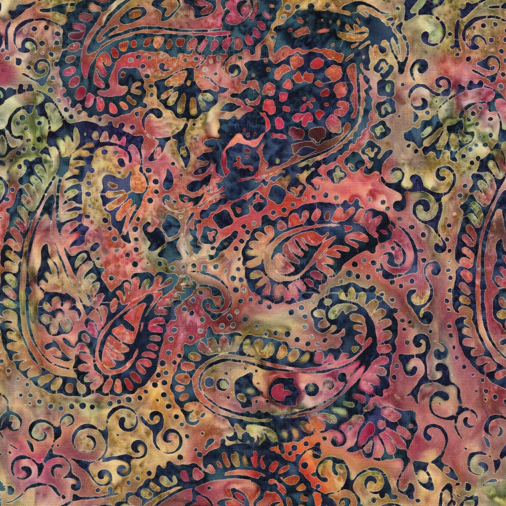 [122657803] 122657803 / Paisley Outline Multi Pink Green Pale Olive