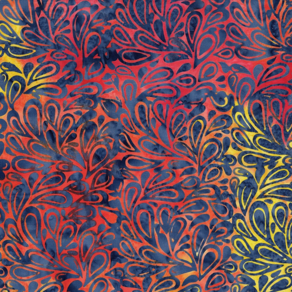 [122662809] 122662809 / Paisley Drops Multi Red Orange