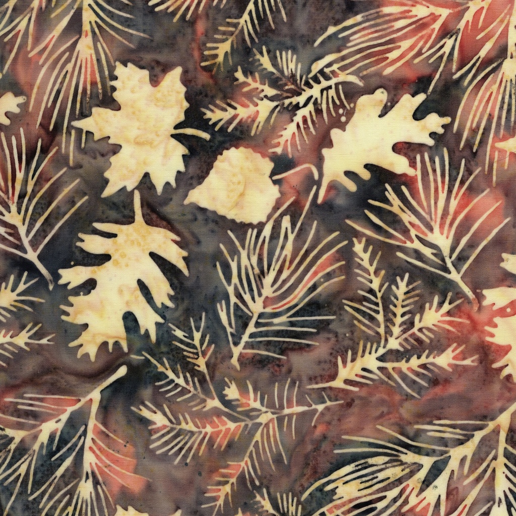 [122636896] 122636896 / Leaf Sprigs Multi Red Navy