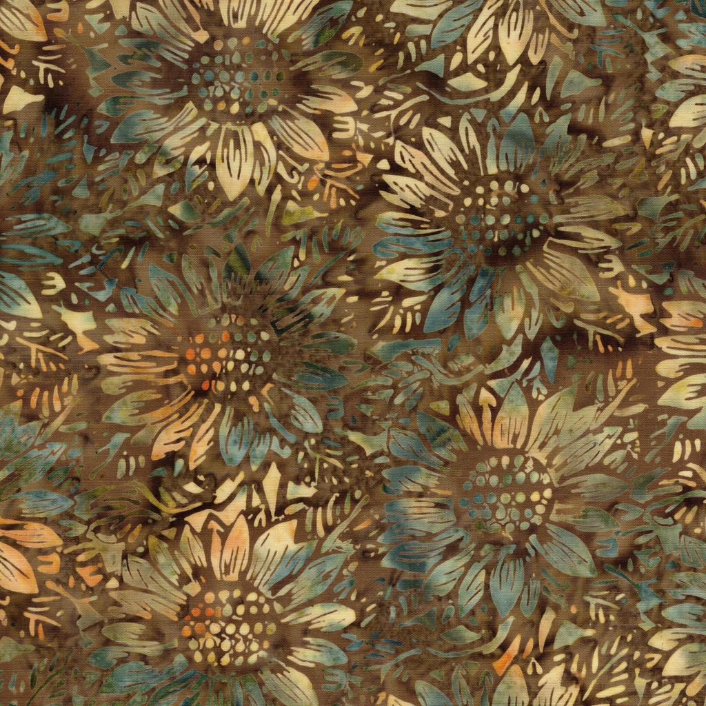 [122629062] 122629062 / Sunflowers and Leaves Brown Fawn