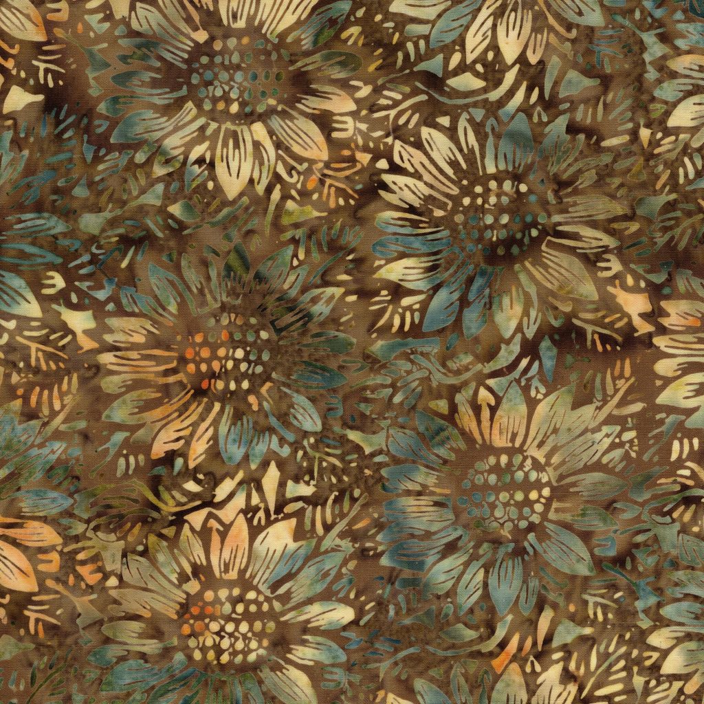 122629062 / Sunflowers and Leaves Brown Fawn
