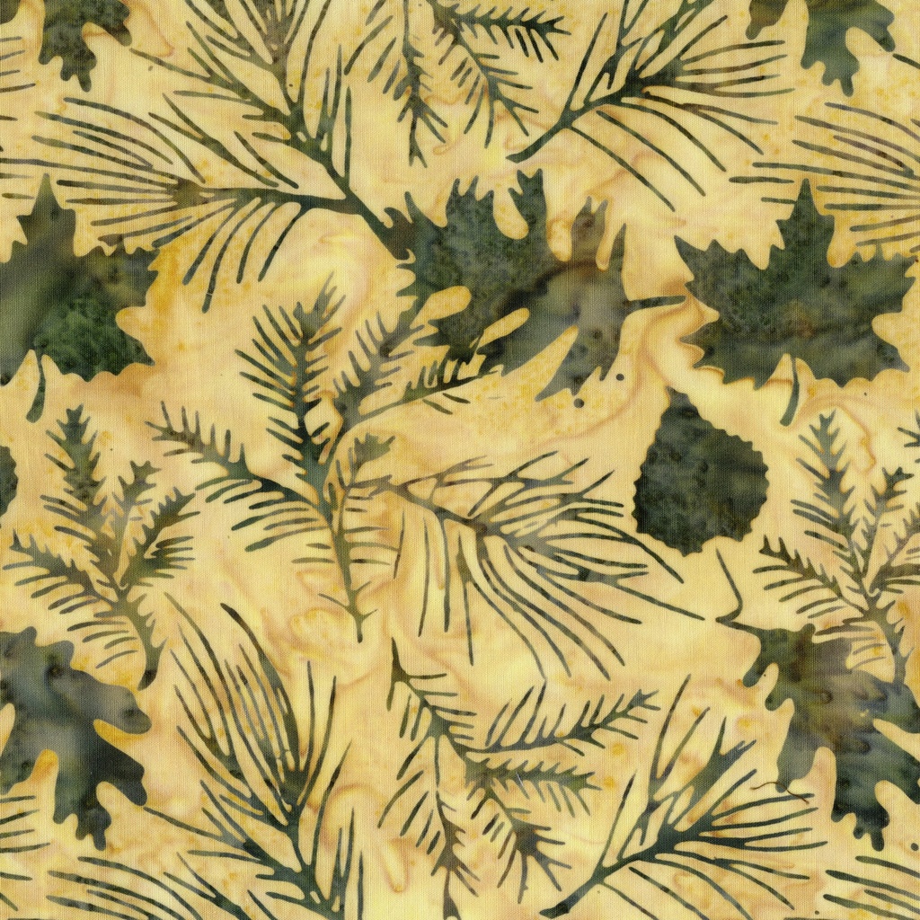 [122636262] 122636262 / Leaf Sprigs Gold Straw