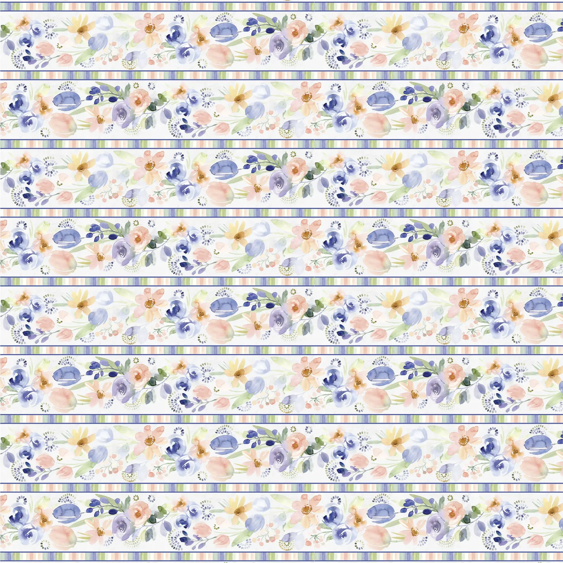 [W175-011-175] W175-011-175 / Soft & Sweet Border Stripe - Multi