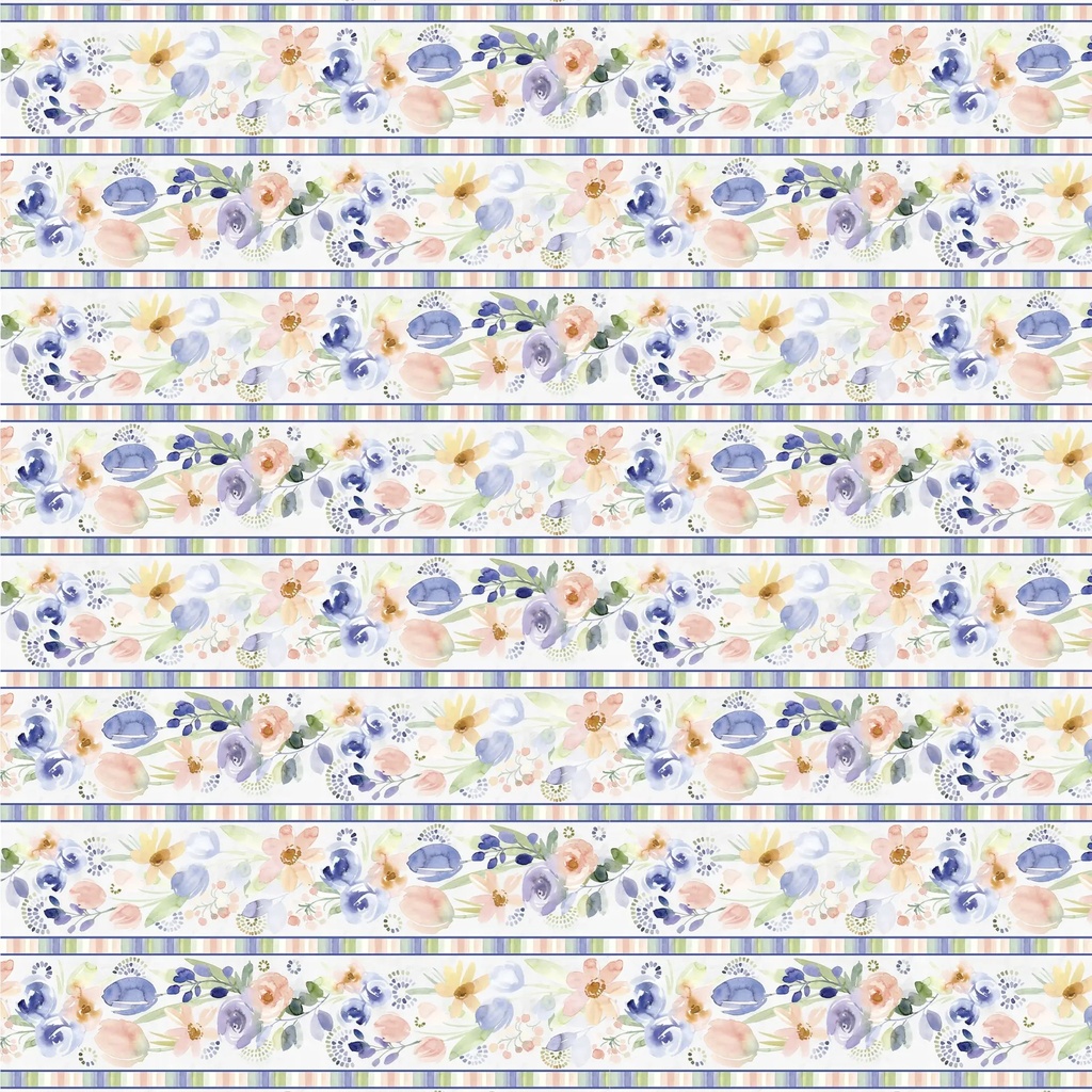 [W175-011-175] W175-011-175 / Soft & Sweet Border Stripe - Multi