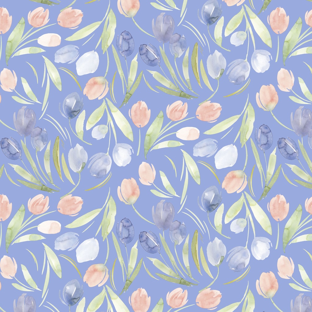 [W175-012-775] W175-012-775 / Tulips - Blue