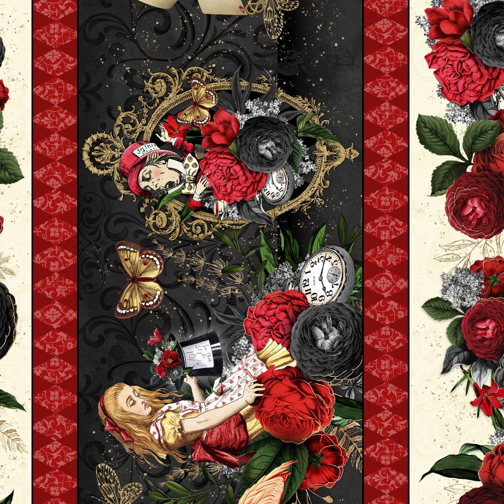 [W130-037-951] W130-037-951 / Curiouser & Curiouser Border Stripe - Multi