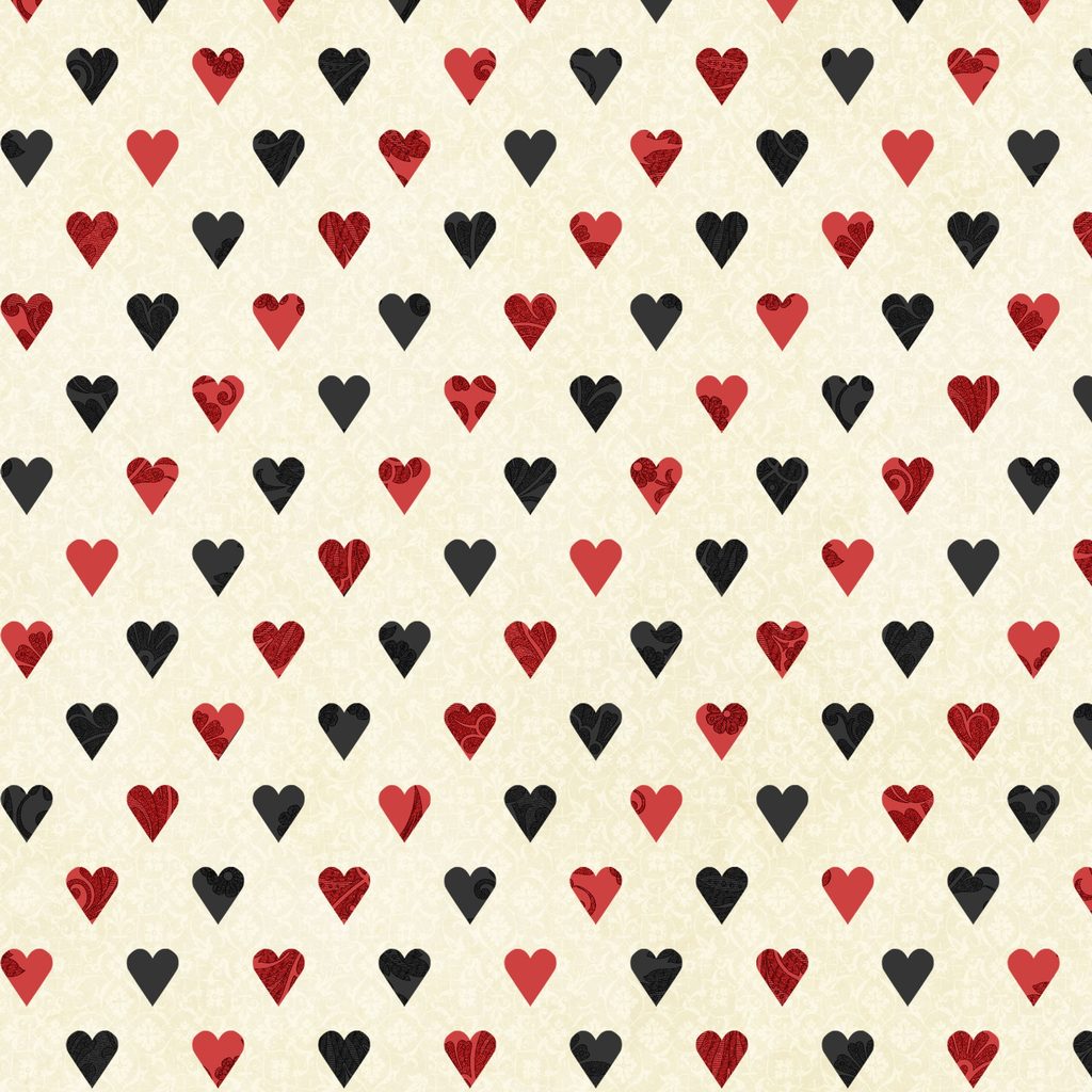 W130-044-159 / Hearts - Ivory/Multi