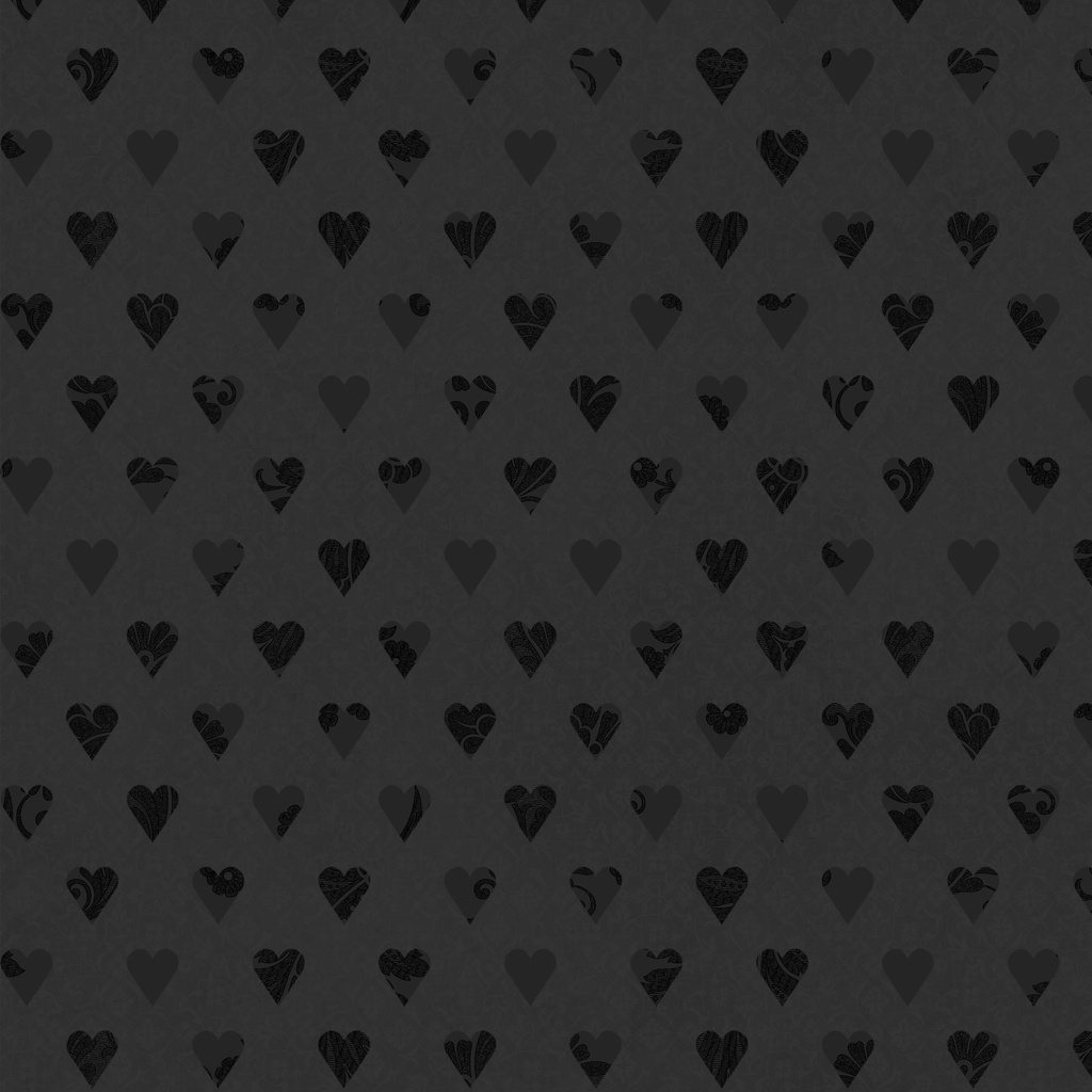 [W130-044-999] W130-044-999 / Hearts - Black