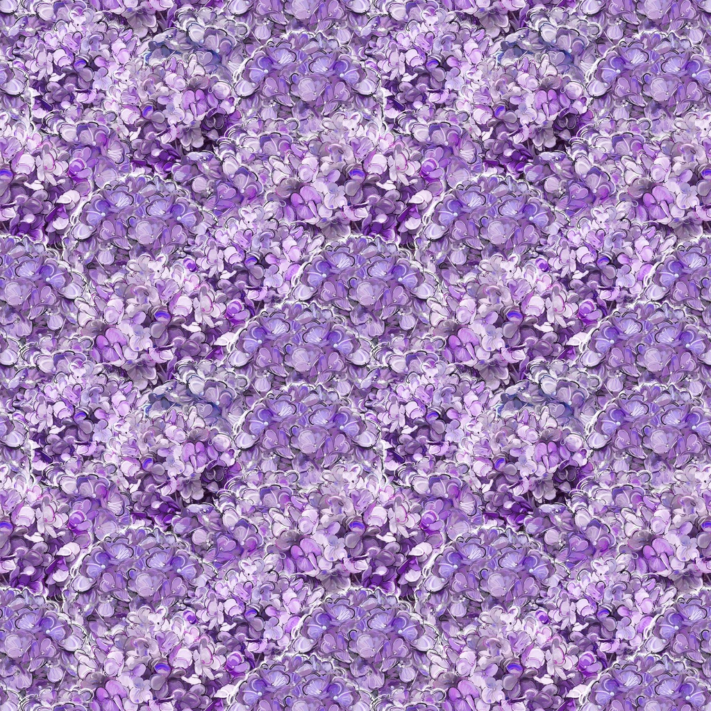 [W115-030-616] W115-030-616 / Packed Hydrangeas - Purple