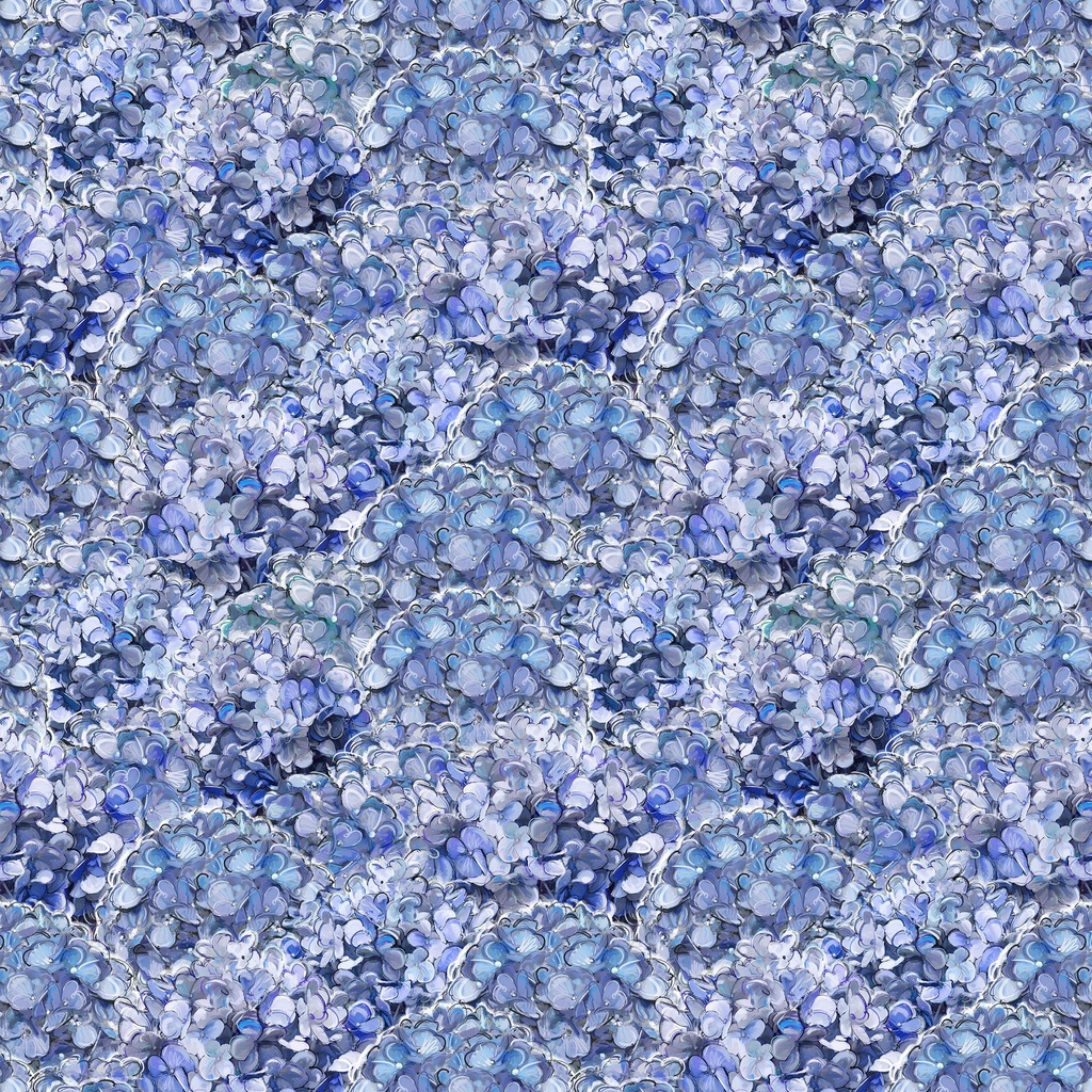 [W115-030-717] W115-030-717 / Packed Hydrangeas - Blue