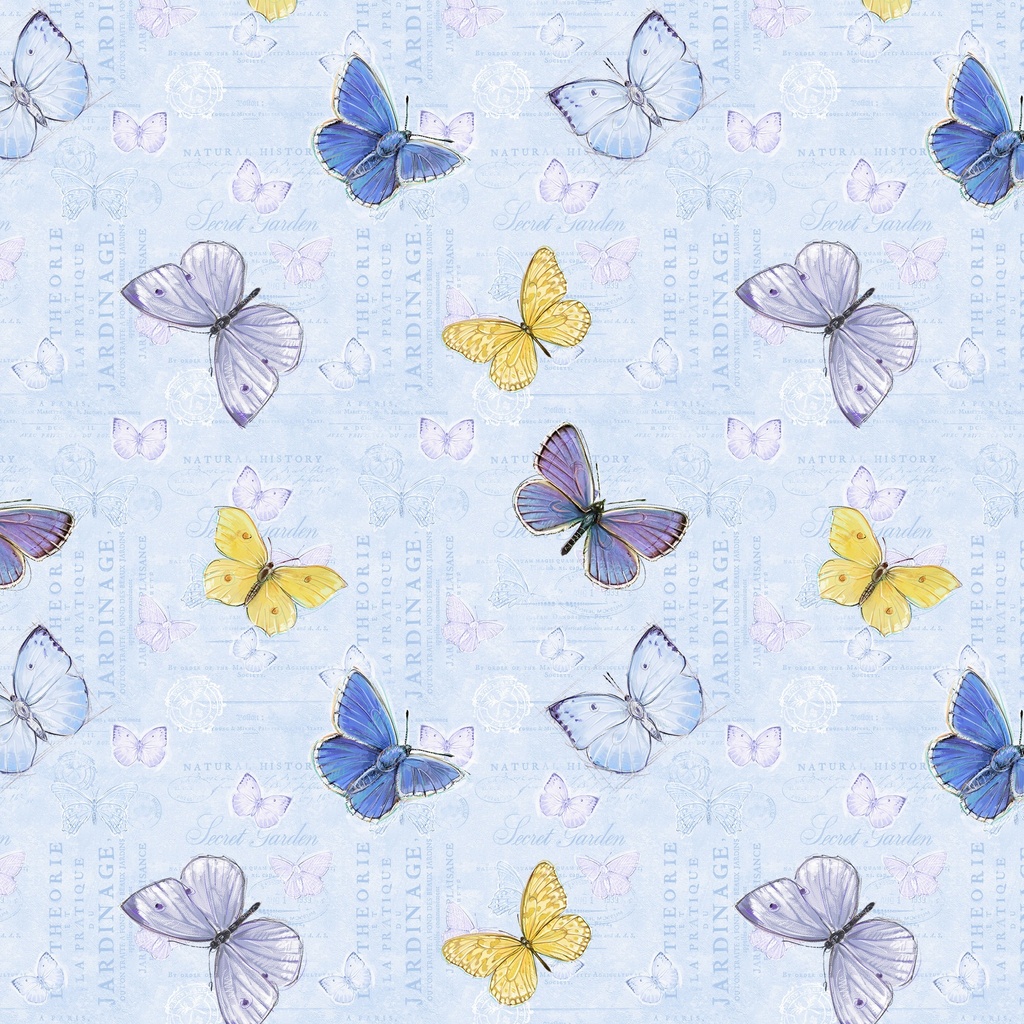 [W115-031-773] W115-031-773 / Butterflies - Light Blue