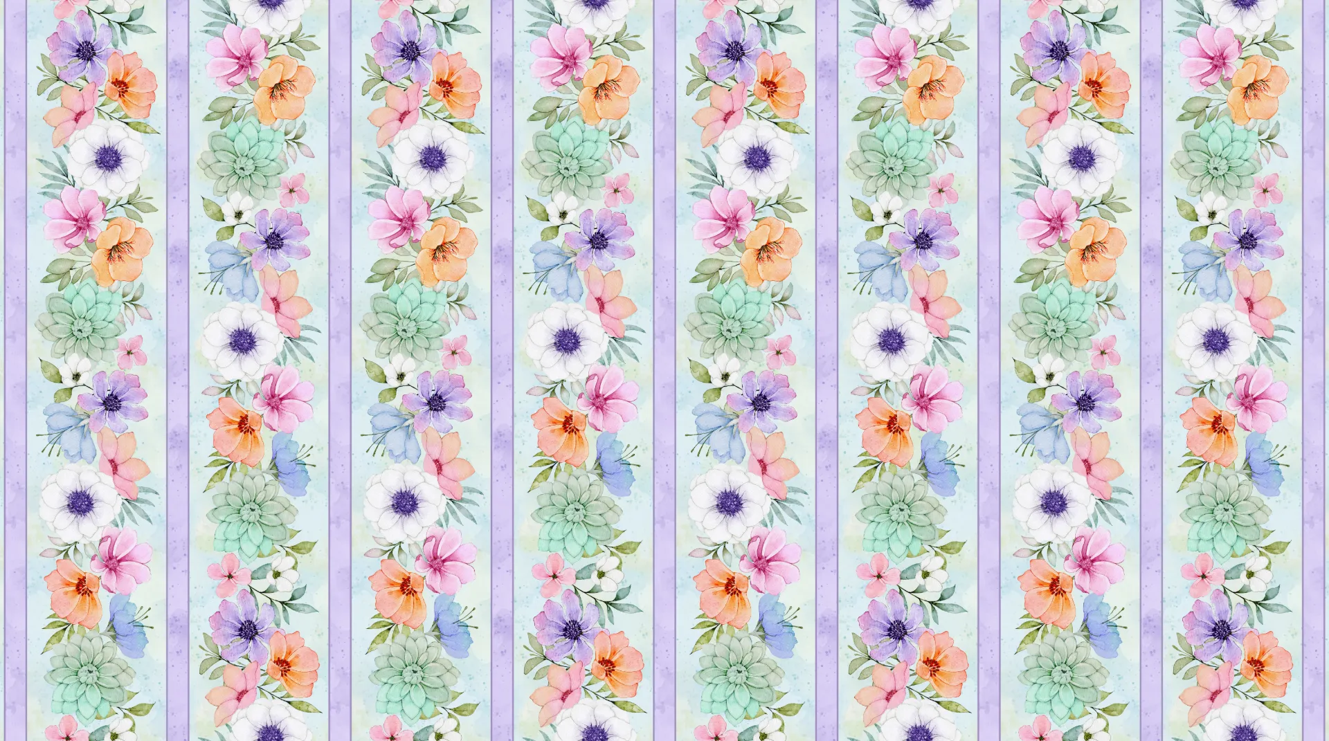 W110-024-764 / Rainbow in the Vale Border Stripe - Multi