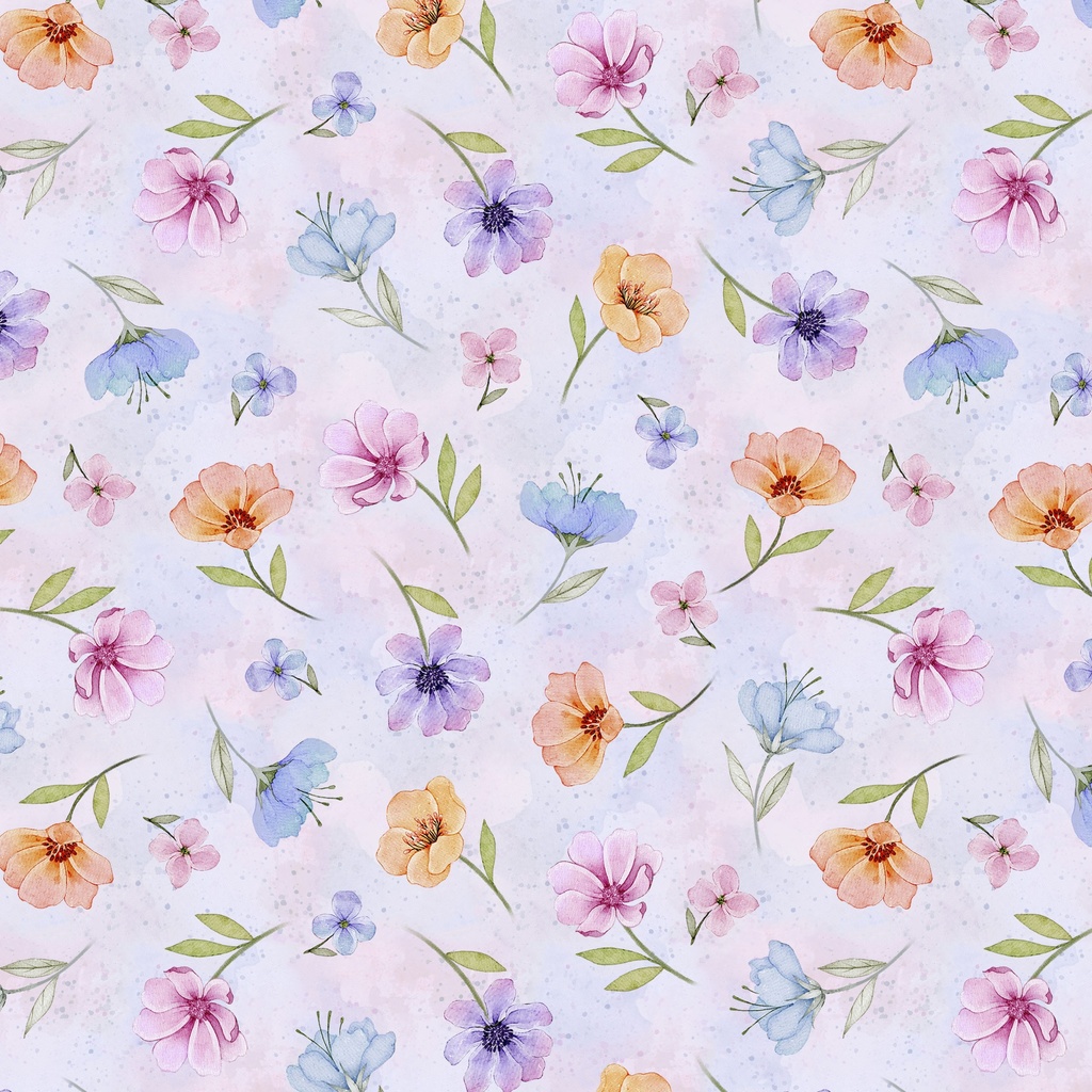 [W110-027-667] W110-027-667 / Floral Toss - Purple