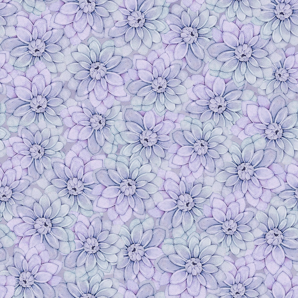 [W110-028-676] W110-028-676 / Packed Dahlias - Purple