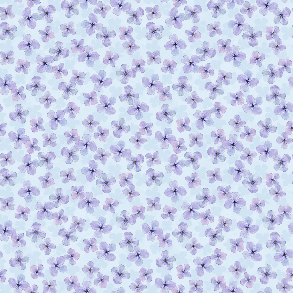 [W110-029-766] W110-029-766 / Small Floral - Blue