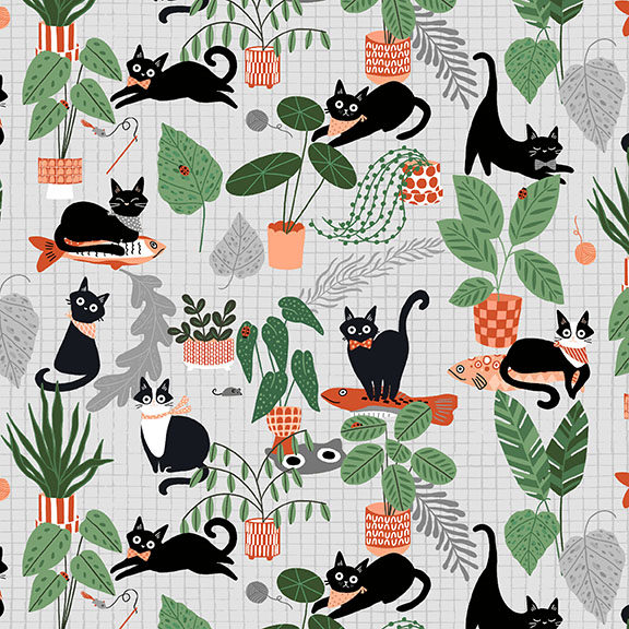 T105-001-984 / Kitties in the Conservatory - Gray