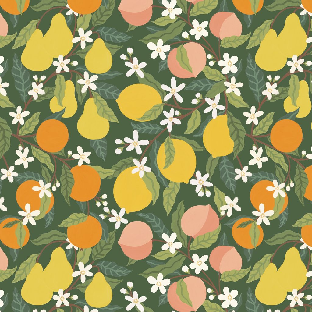 T110-001-883 / Packed Fruits - Dk Green