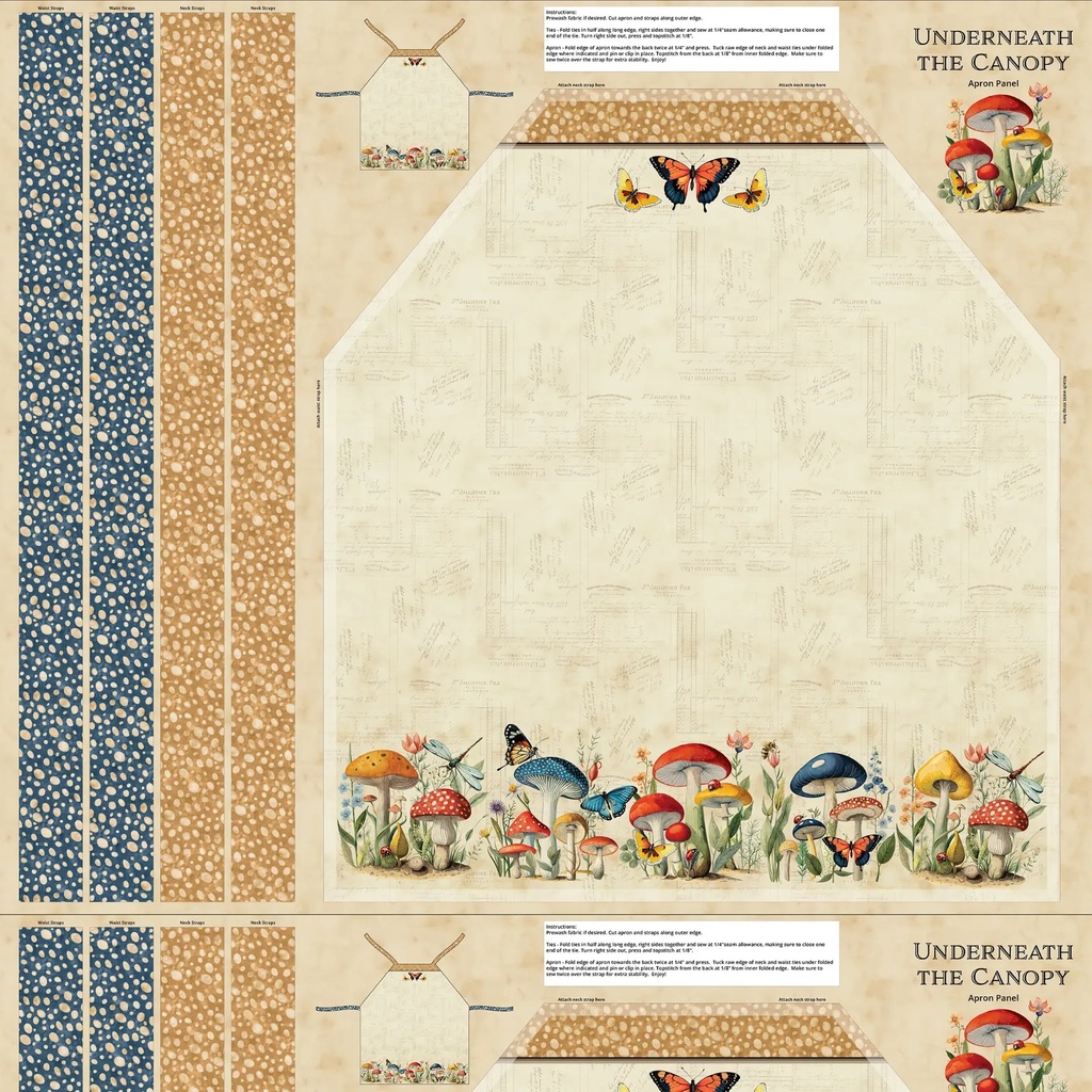 [W150-012-127] W150-012-127 / Beneath the Canopy Apron Panel - Multi, Printed on Canvas