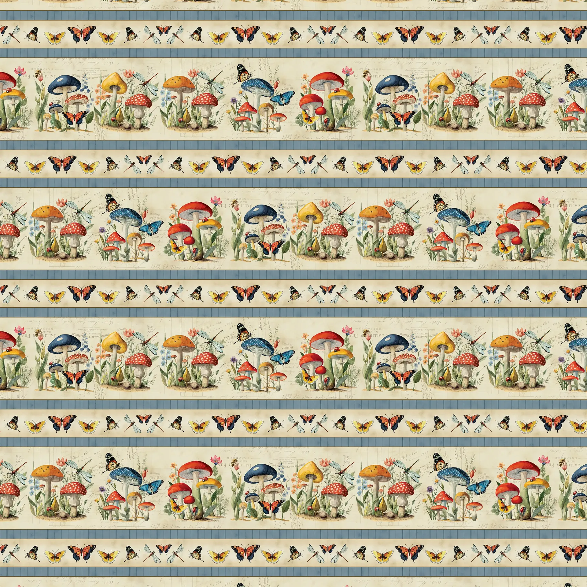 [W150-013-175] W150-013-175 / Beneath the Canopy Border Stripe - Multi