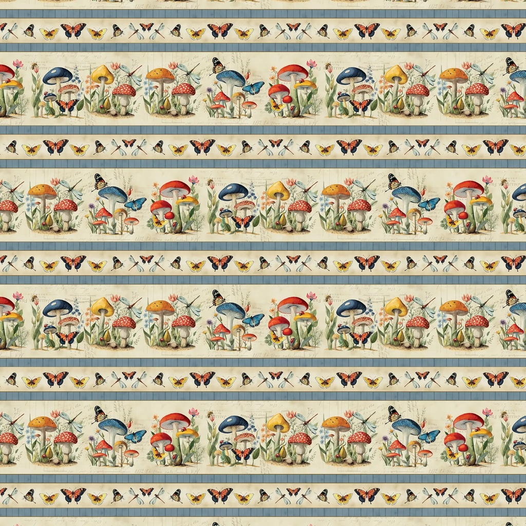 [W150-013-175] W150-013-175 / Beneath the Canopy Border Stripe - Multi