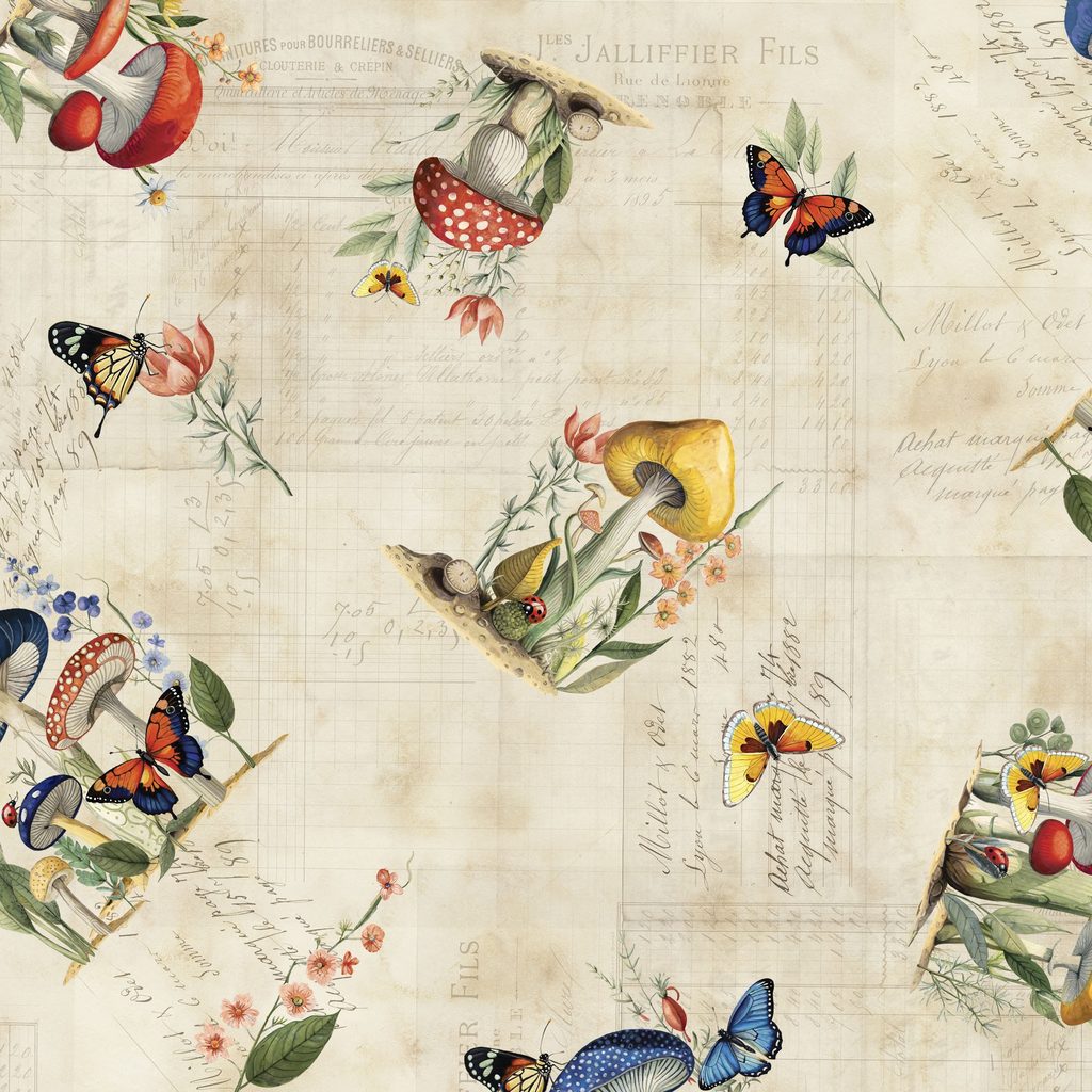W150-014-157 / Large Mushroom Toss - Parchment