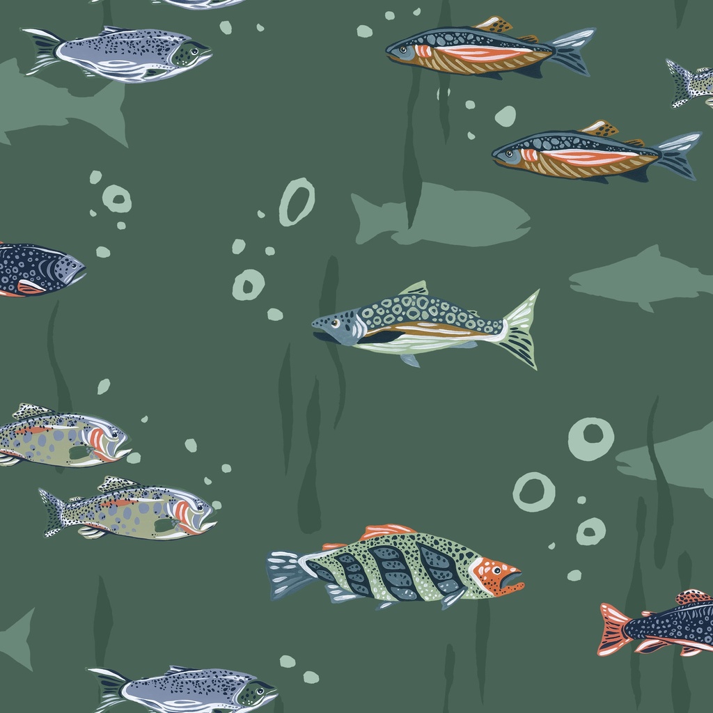 [W180-003-874] W180-003-874 / Fish  - Green