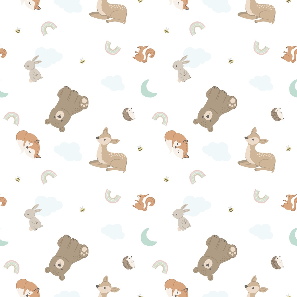 [W190-003-127] W190-003-127 / Tosssed Animals - White