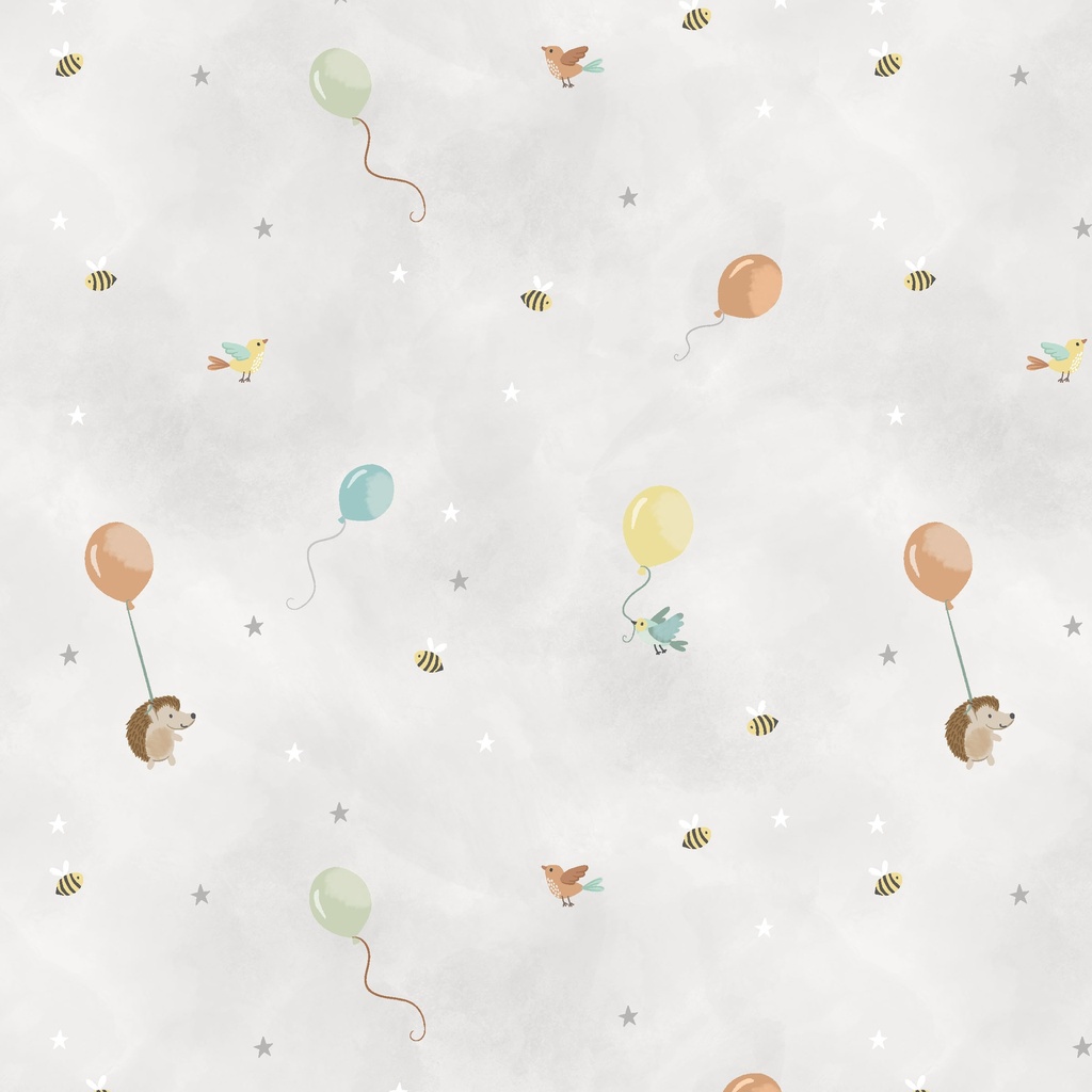 [W190-005-947] W190-005-947 / Birds & Bees - Gray