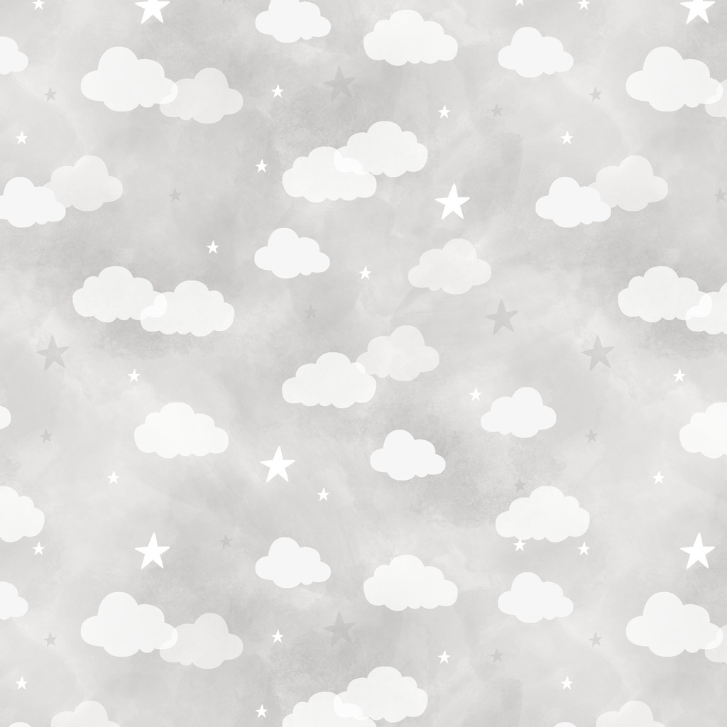 [W190-006-919] W190-006-919 / Stars & Clouds - Gray