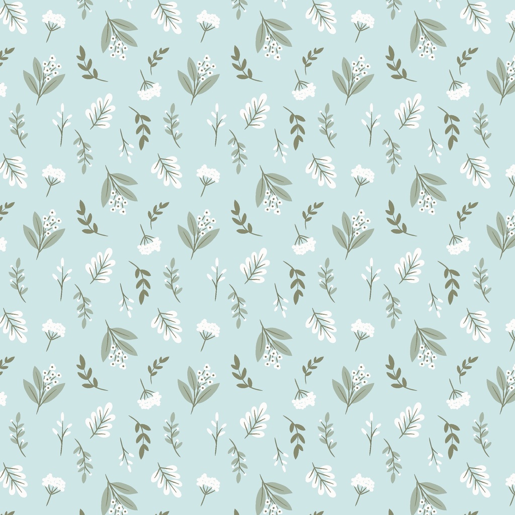 [W190-007-718] W190-007-718 / Floral Toss - Sky