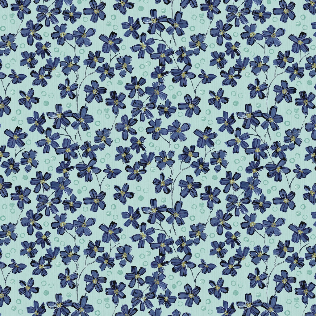[T130-002-773] T130-002-773 / Small Floral - Teal