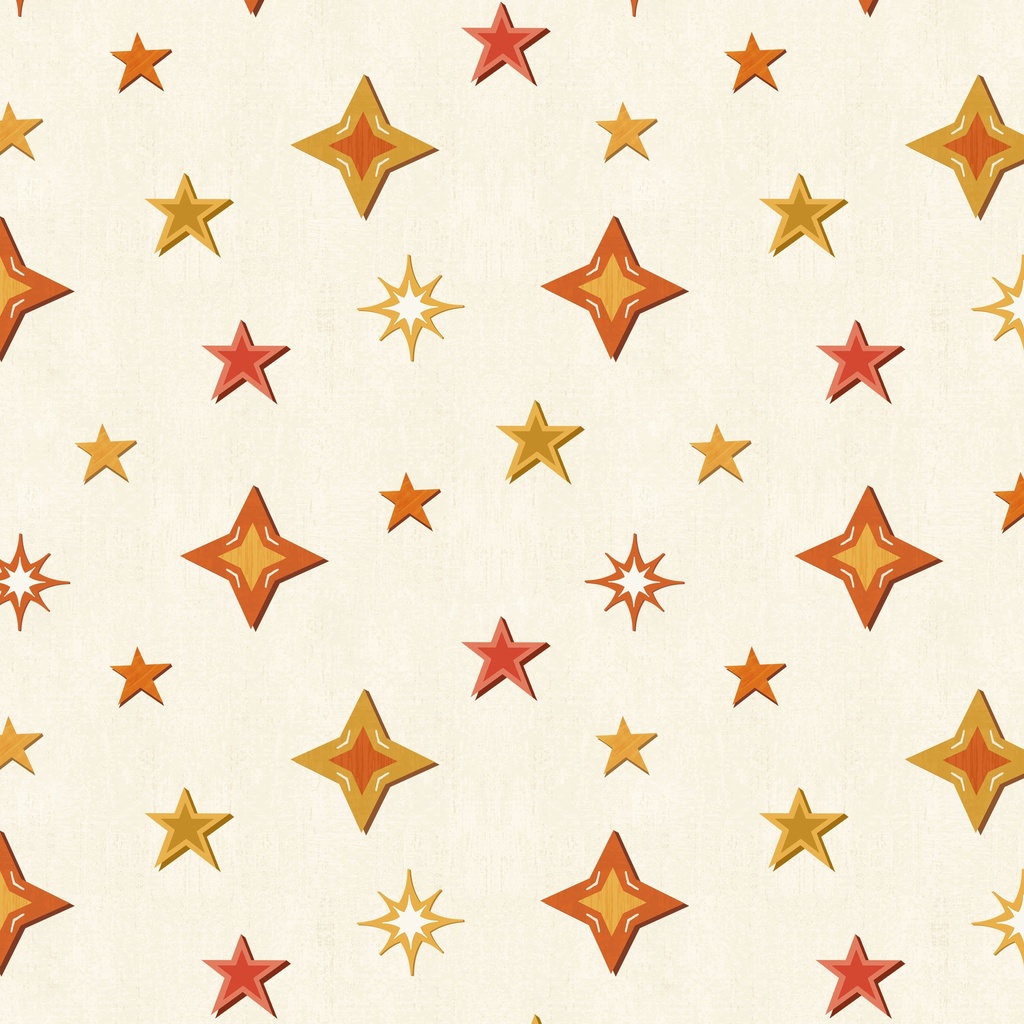 T115-012-134 / Large Stars - Cream