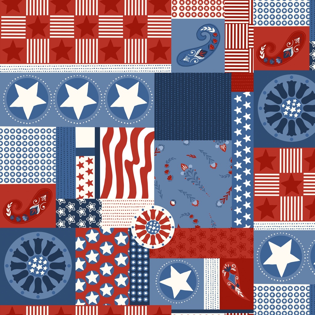 [T105-008-751] T105-008-751 / Patriotic Patchwork - Multi