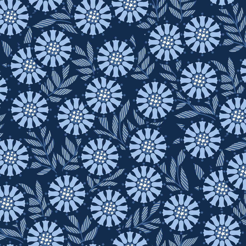 [T105-009-771] T105-009-771 / Bell Flowers - Navy