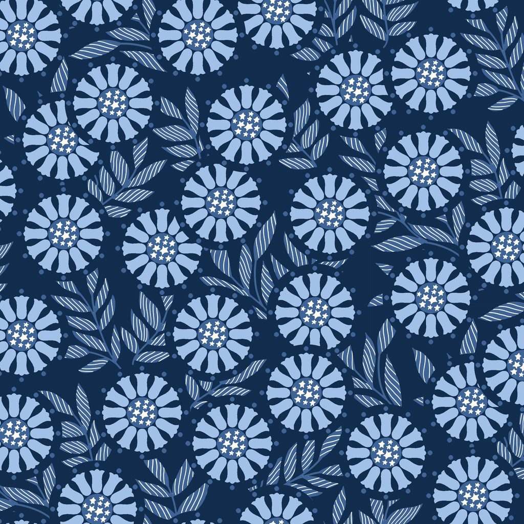 [T105-009-771] T105-009-771 / Bell Flowers - Navy