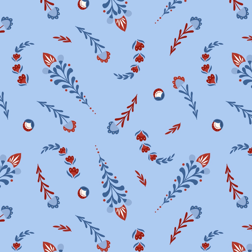 [T105-013-775] T105-013-775 / Floral Toss - Lt Blue