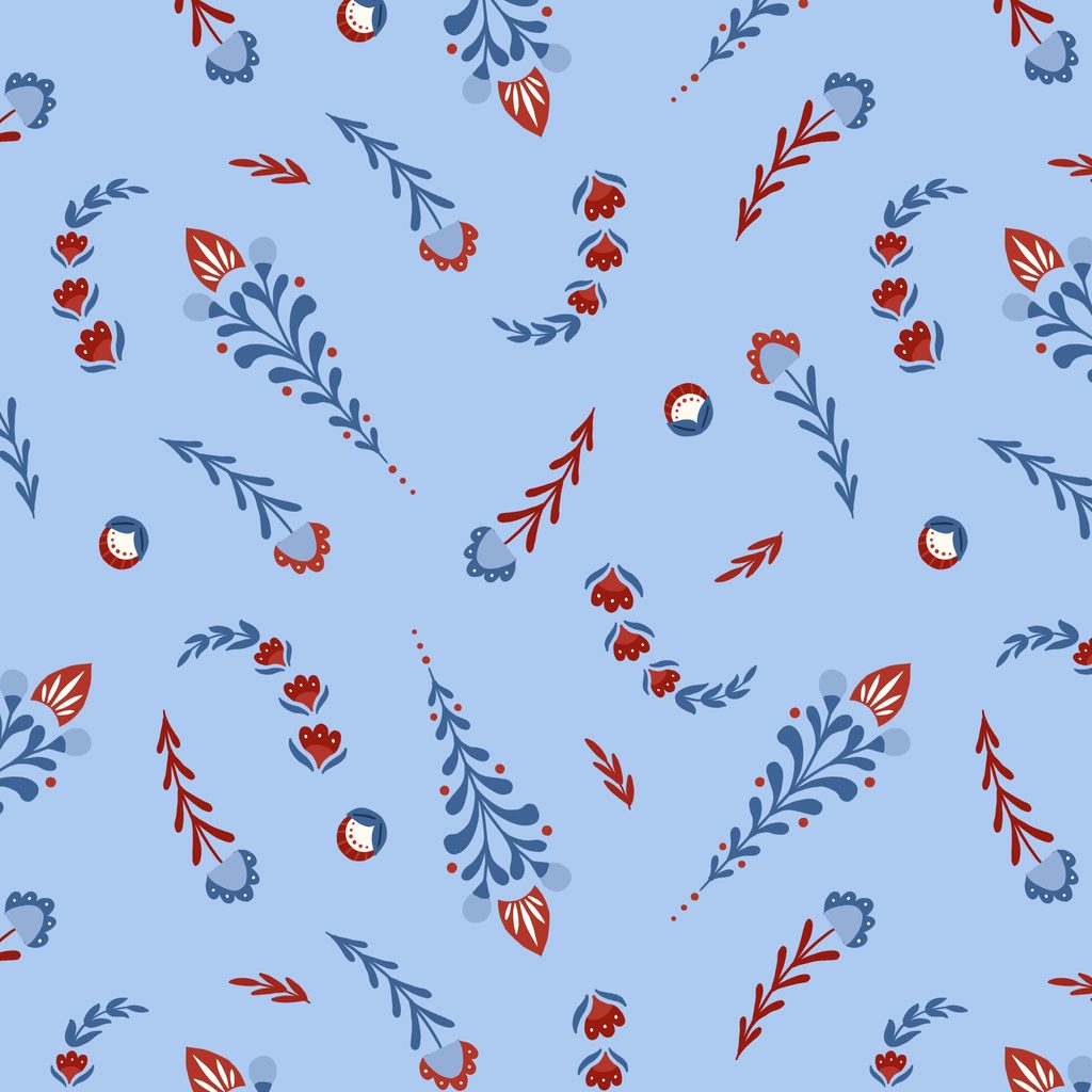 [T105-013-775] T105-013-775 / Floral Toss - Lt Blue