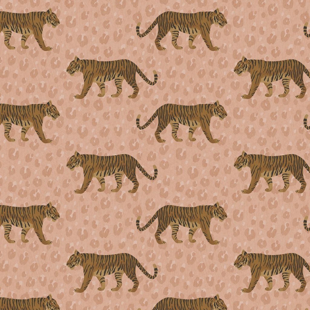 T120-002-542 / Walking Tigers - Pink