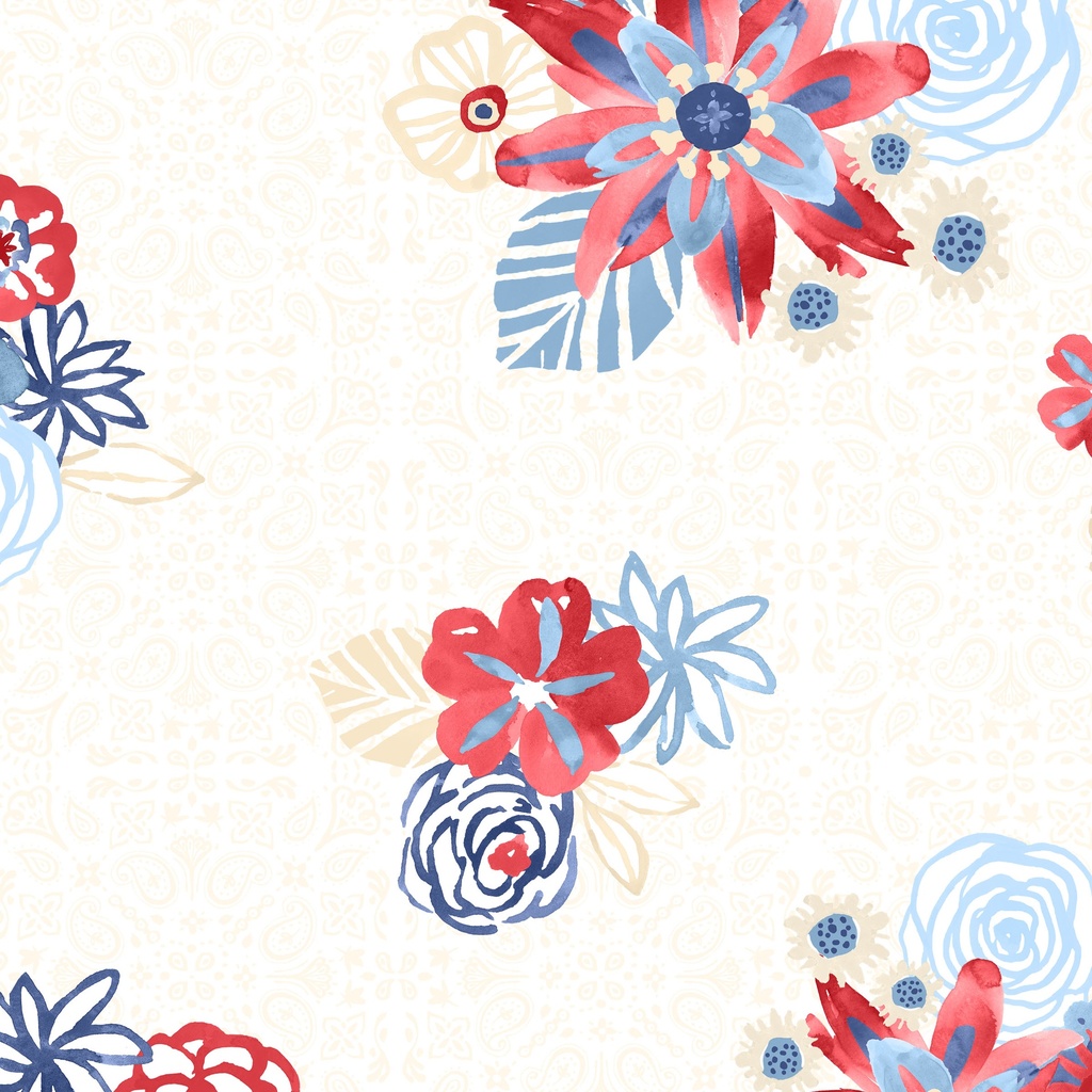 [W170-005-157] W170-005-157 / Bouquets - Cream